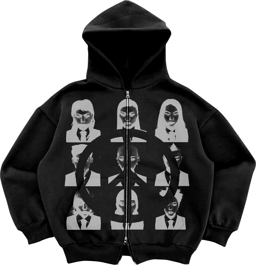 Hoodie Streetwear Zip-Up Cardigan